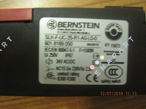 P/N: 6018169050 Type: SLK-F-UC-25-R1-A0-L0-0 Safety switch