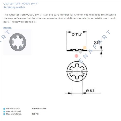 V2600-LW-7 Retaining disc