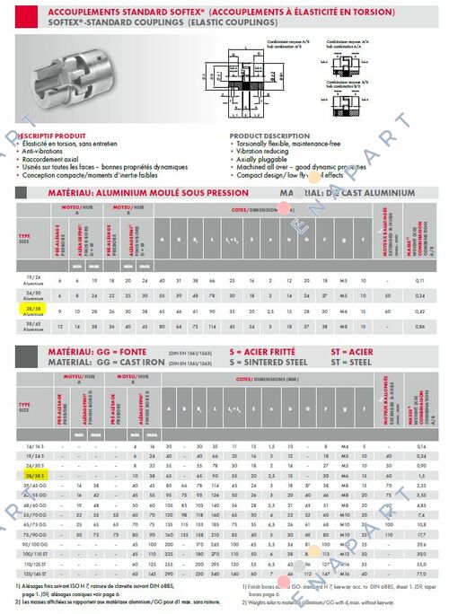28/38 98sh SR20  Flexible Coupling