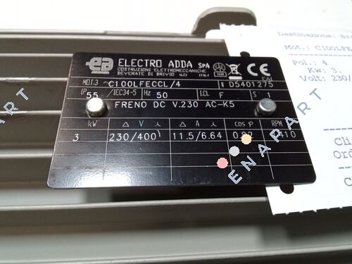 C100L-4/FECCL 3kW 4P 400/230V 50Hz B3 motor
