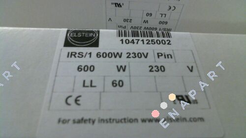 1047125001IRS/1 600W 230V Infrared rod heater