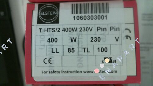 T-HTS/2 400 W 230 V High-Temperature Infrared Panel Heater with Integrated Thermocouple