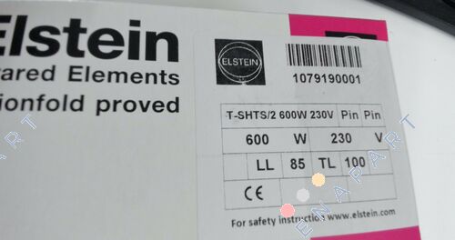T-SHTS/2 600 W 230 V Ceramic Infrared Emitters
