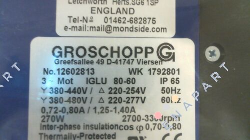 IGLU 80 60 + VE31-G-R-5 i= 38:1 AC Gear Motor with Worm Gear Reducer