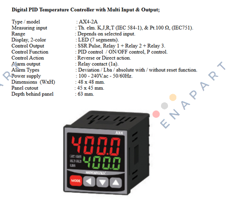 AX4-2A Digital PID temperature controller