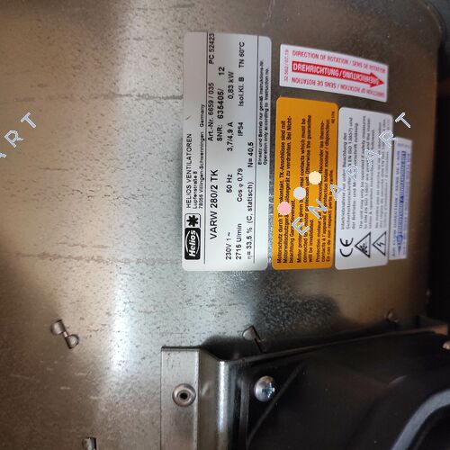 VARW 280/2 TK / 06659 RADAX High Pressure Pipe Fan