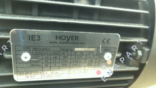 HMA3 90 S-2 pole motor, the fan blade and fan cover