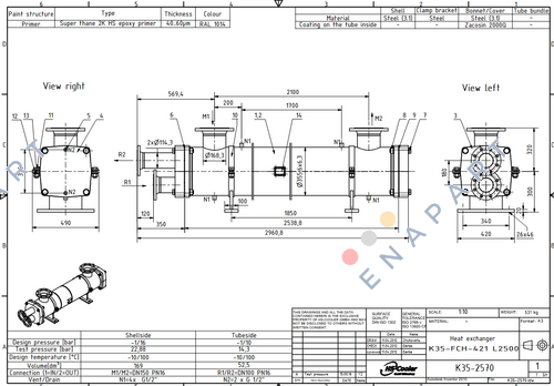 (K35-2570)K35-FCH-421 L2500 heat exchanger