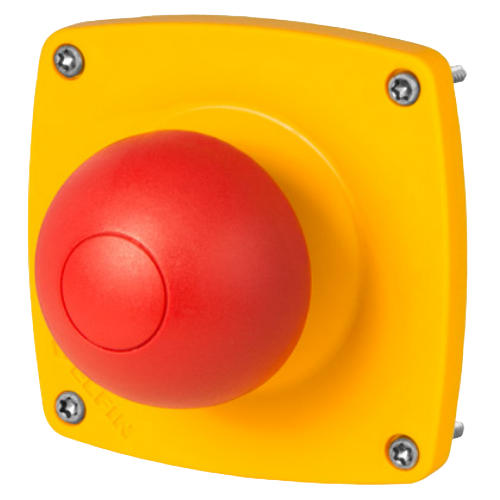 Emergency stop push-button enclosure 84x84 mm