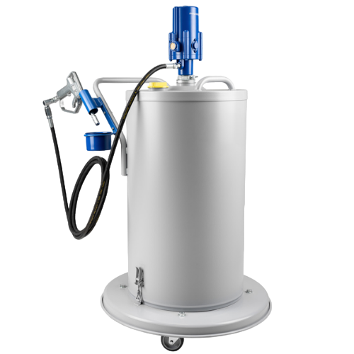 Grease supply systems, mobile, with barrel cover