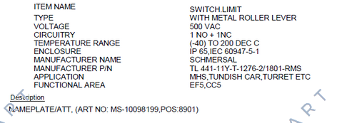 TL 441-11Y-T-1276-2/1801-RMS SWITCH