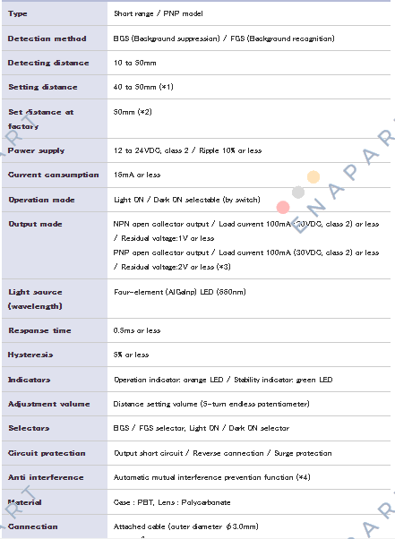 DLN-S5RVP Photoelectric Sensor
