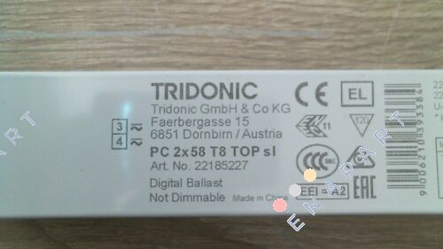 P/N: 22185227 Type: PC 2x58 T8 TOP sl 