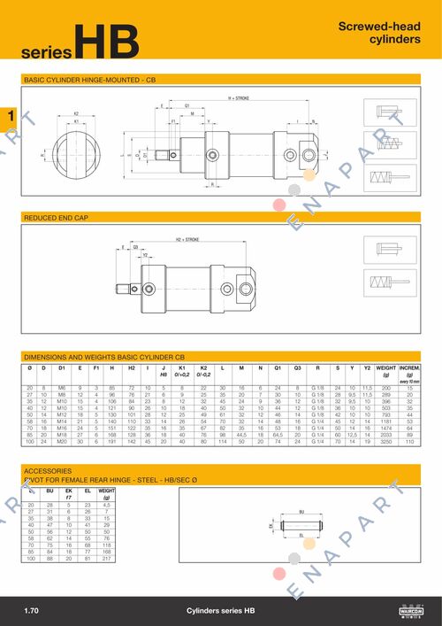 50/70DCB pneumatic cylinder